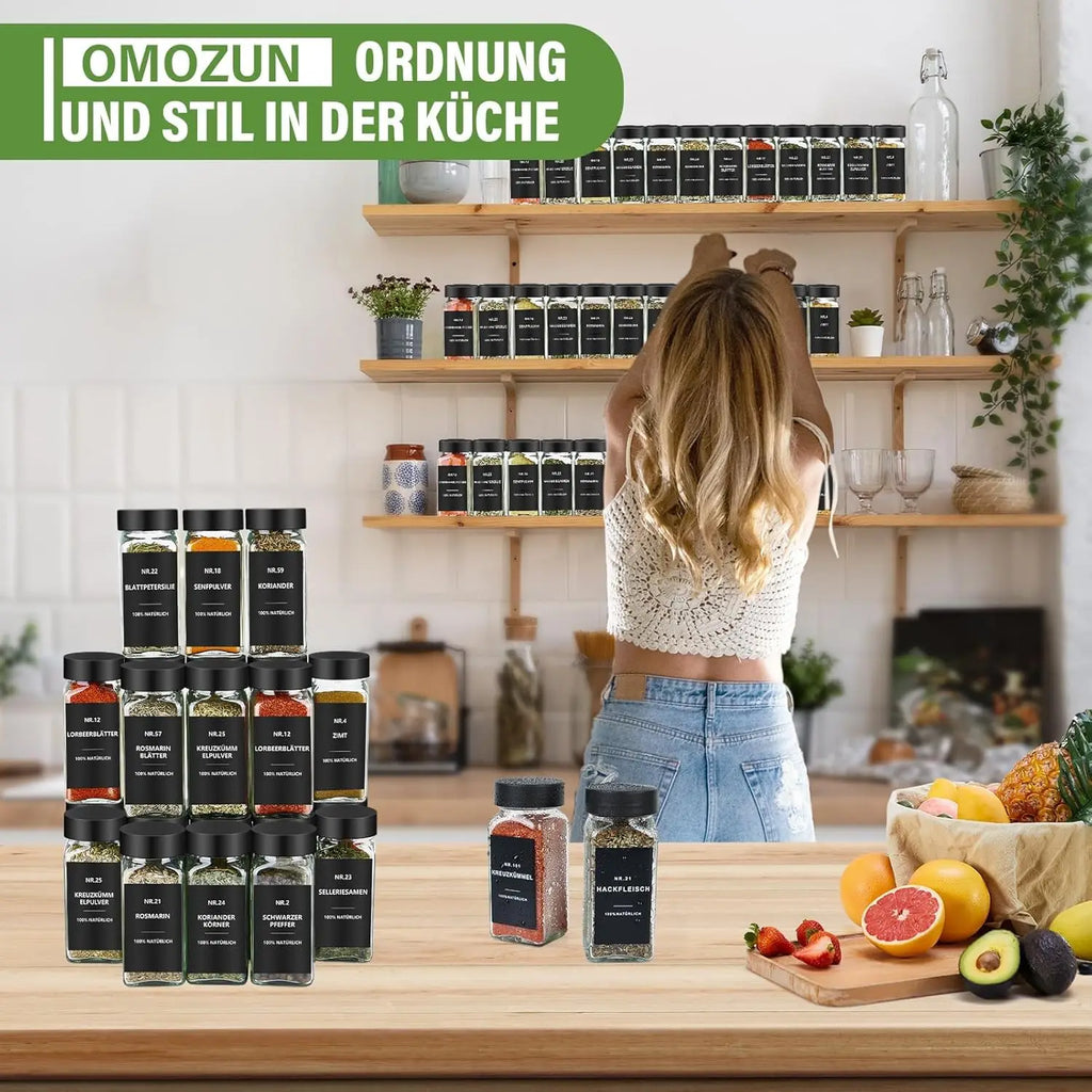Set de 24 Bocaux à Épices en Verre
