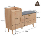 Meuble à Chaussures avec Banc Rembourré