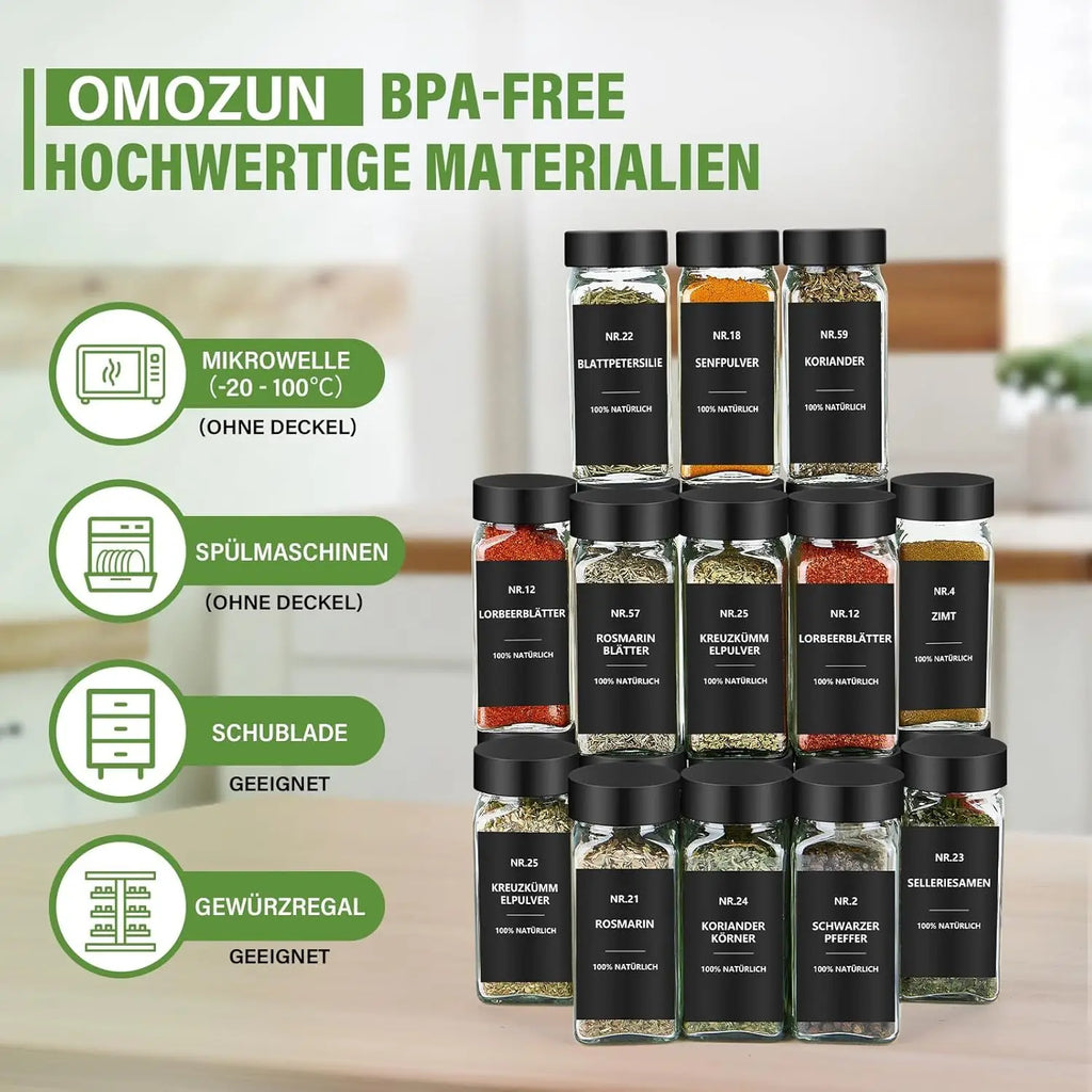 Set de 24 Bocaux à Épices en Verre