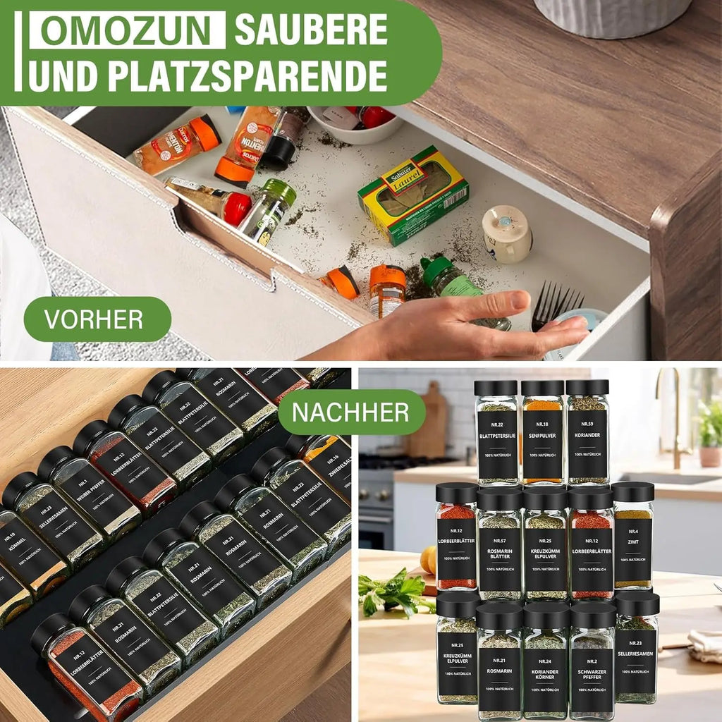 Set de 24 Bocaux à Épices en Verre