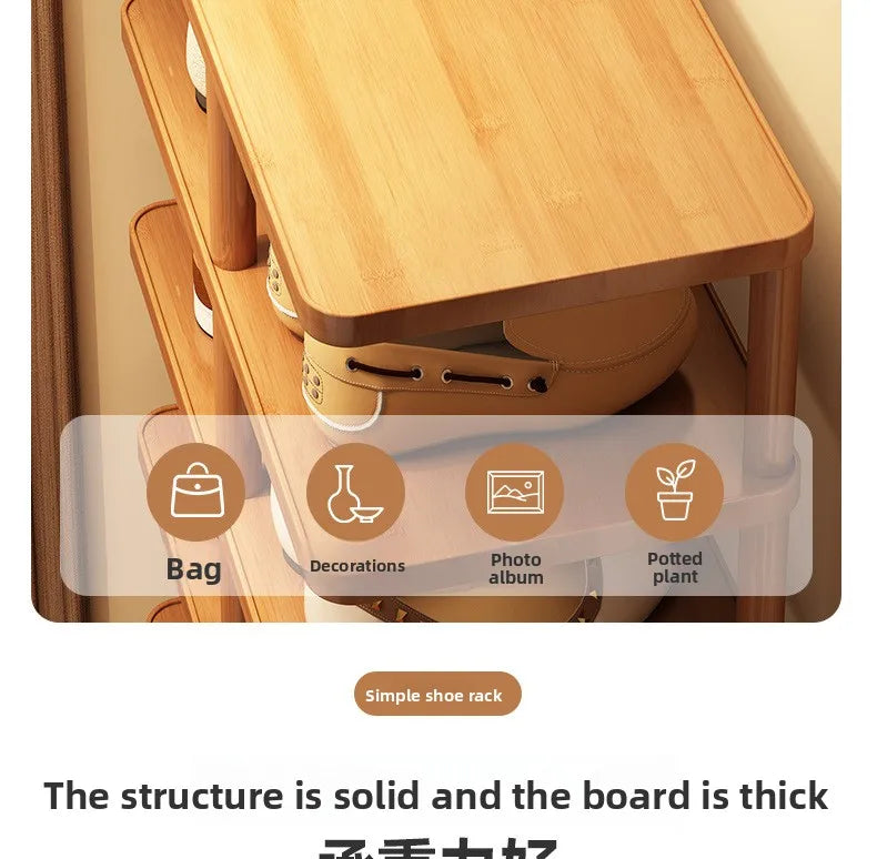 Multi layer minimalist narrow shoe rack, household wooden shoe cabinet, shoe storage rack, balcony storage rack, storage cabinet