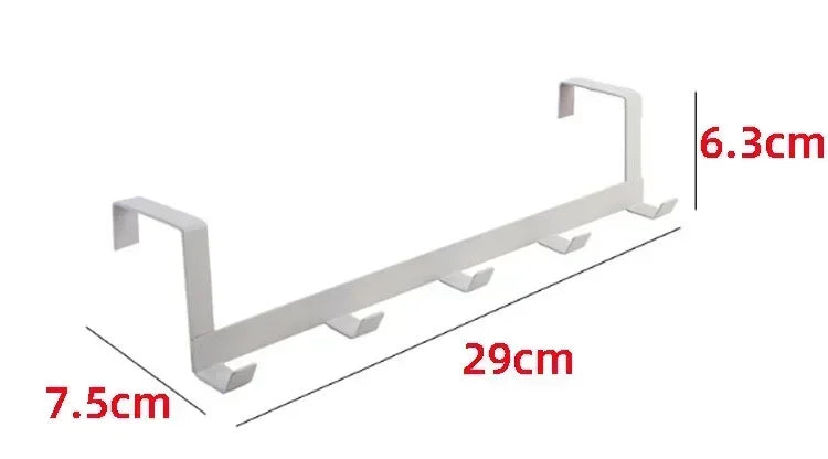 Over The Door 5 Hook Rack Bedroom Bathroom Household Organizer Clothe Coat Hat Towel Hanger Storage Accessory Supplies