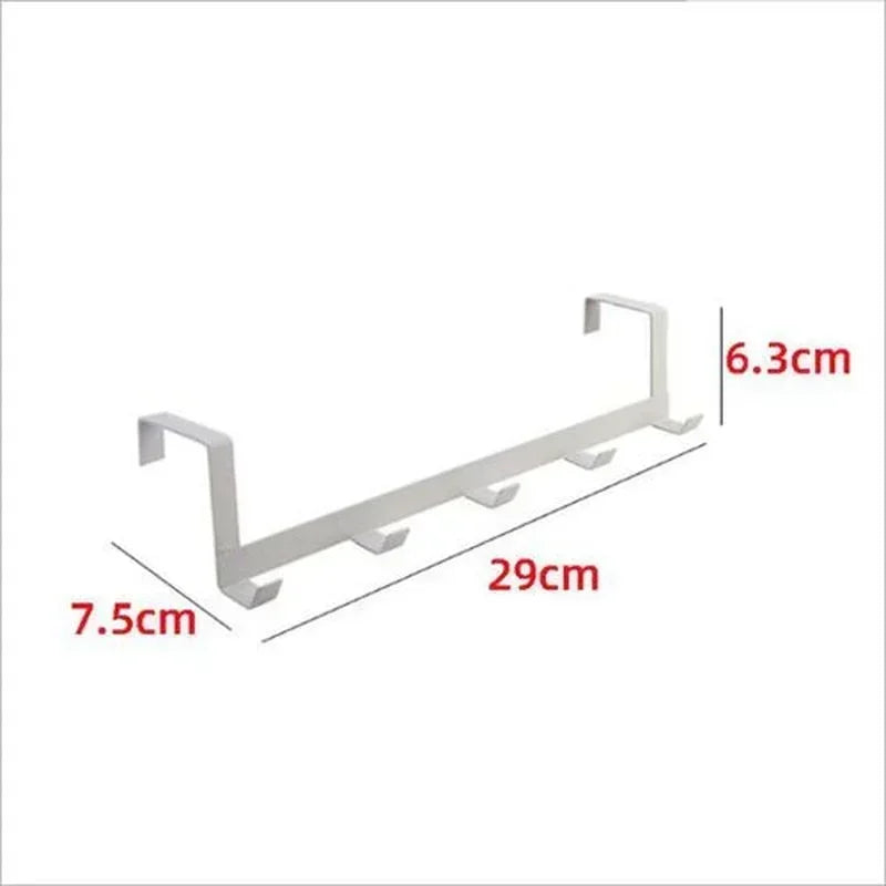 Over The Door 5 Hook Rack Bedroom Bathroom Household Organizer Clothe Coat Hat Towel Hanger Storage Accessory Supplies