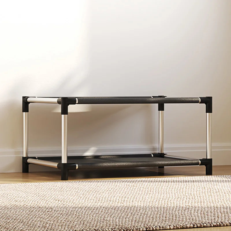 1 pc 2-layer simple shoe rack - easy to assemble and space saving design, perfect for entrances, bedrooms, etc