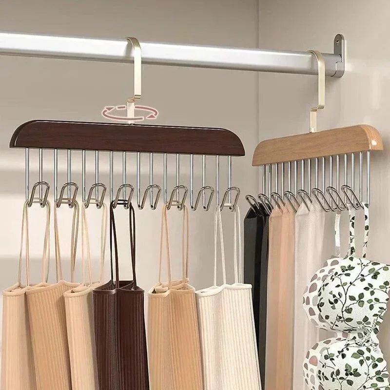 Cintre en Bois avec 8 Crochets pour Accessoires