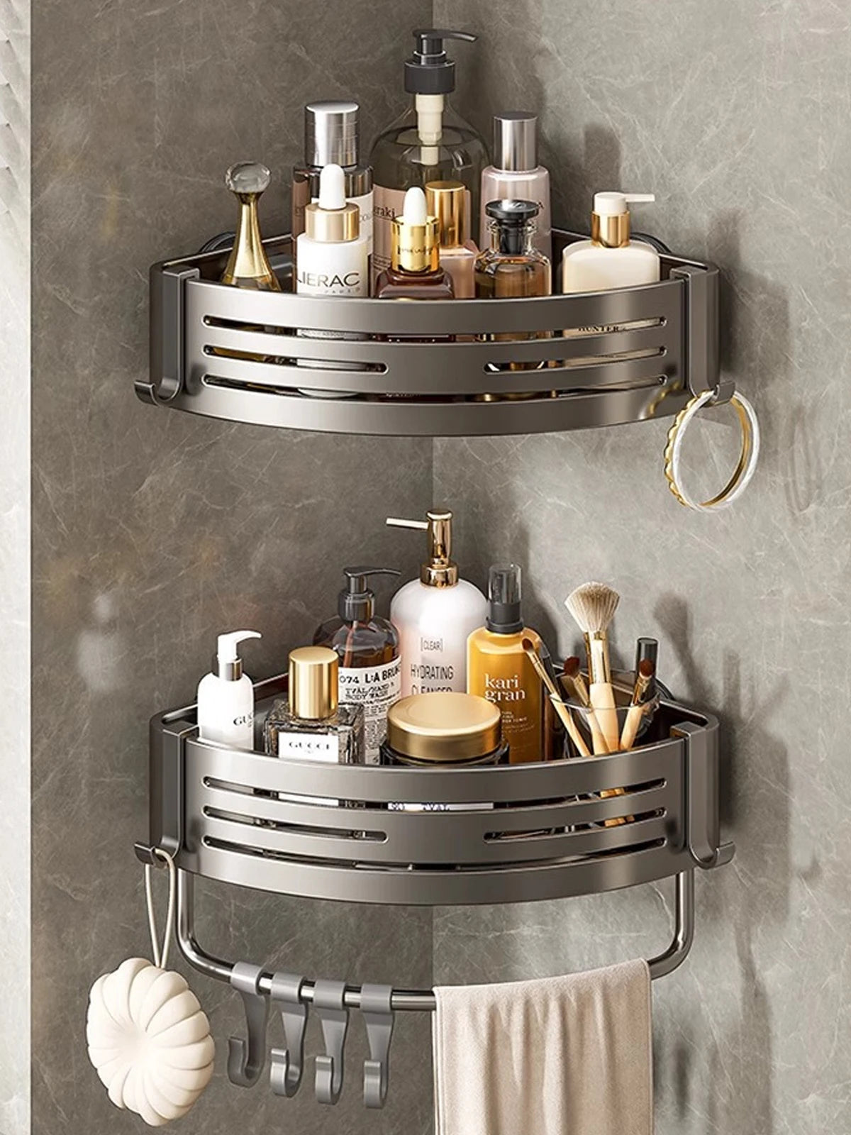 Étagère de Douche d'Angle à Ventouses