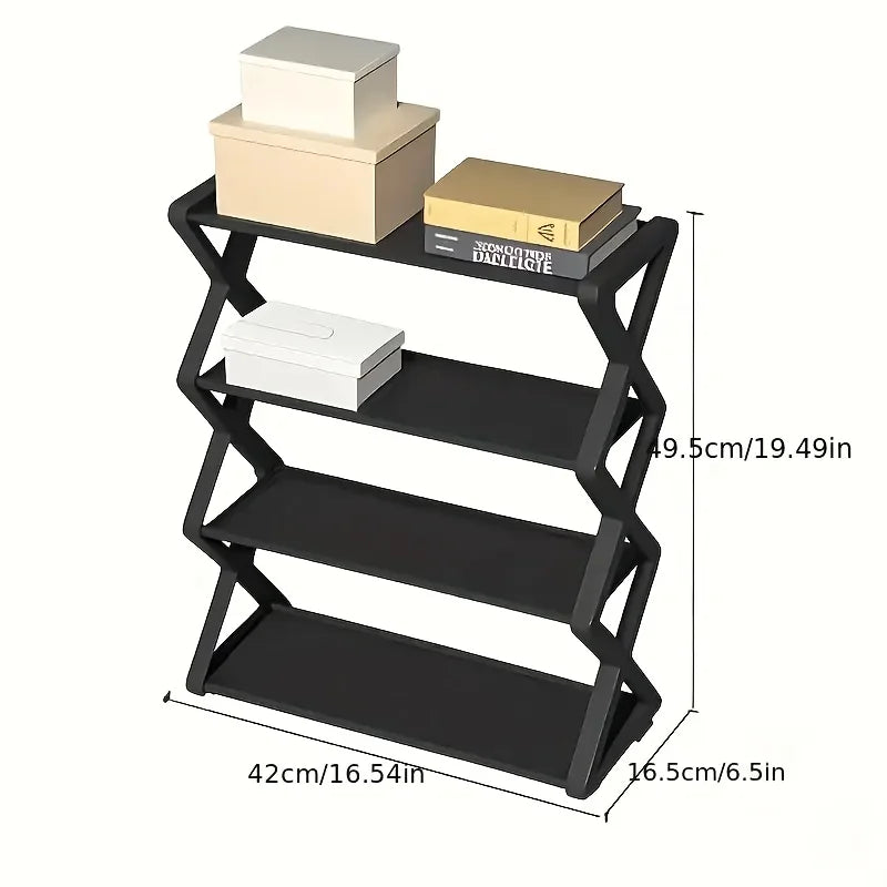 4Layer X-Type Multi Layered and Space Saving Shoe Rack,Solid Color Simple Home Assembly Shoe Rack,Suitable for Porch,Living Room