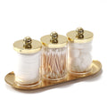 Set de Rangement Coton-Tiges Doré