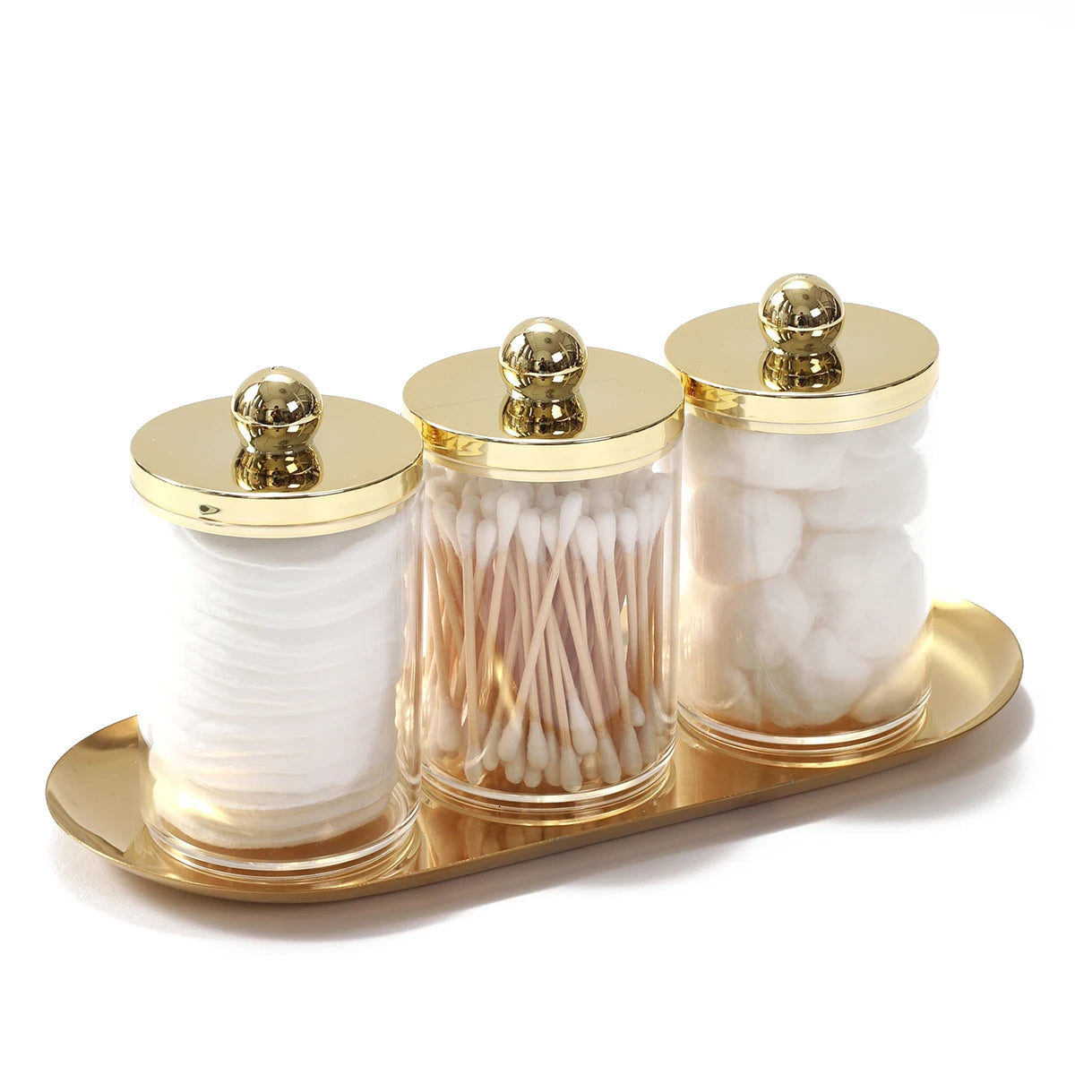 Set de Rangement Coton-Tiges Doré