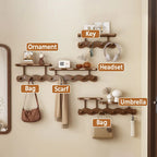 Porte-Manteau Mural en Bambou avec Tablette