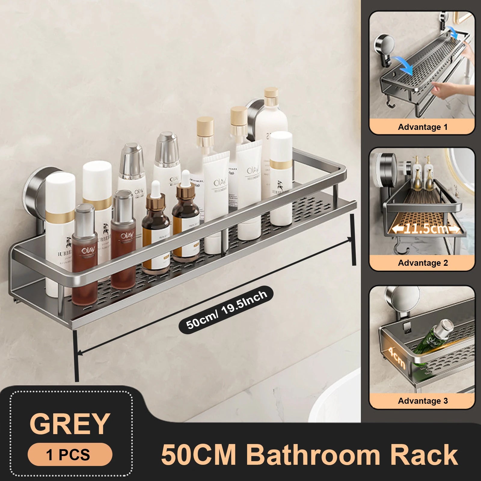 Étagère de Salle de Bain à Ventouses
