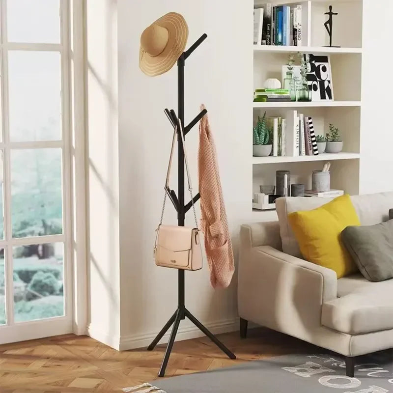 Floor Standing Clothes Rack Tree Branch Shape Multi Hook Mobile and Convenient Coat Rack for Home Living Room Clothing Storage