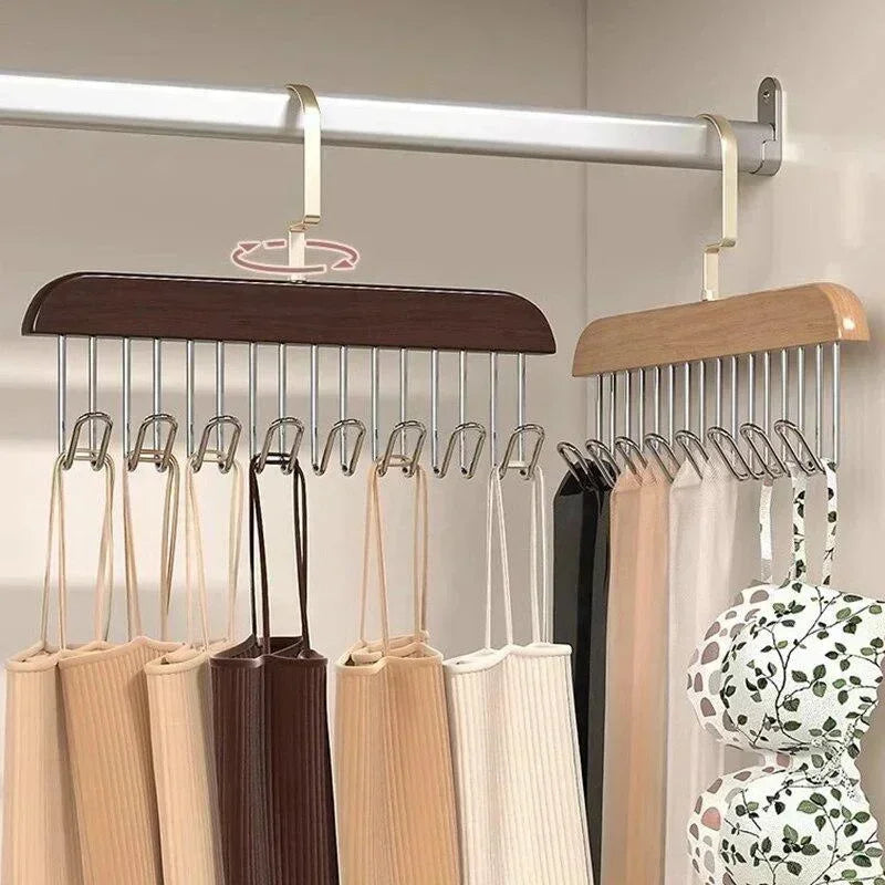 Cintre en Bois avec 8 Crochets pour Accessoires