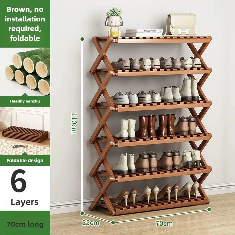 Casier à Chaussures Pliable Multi-Niveaux