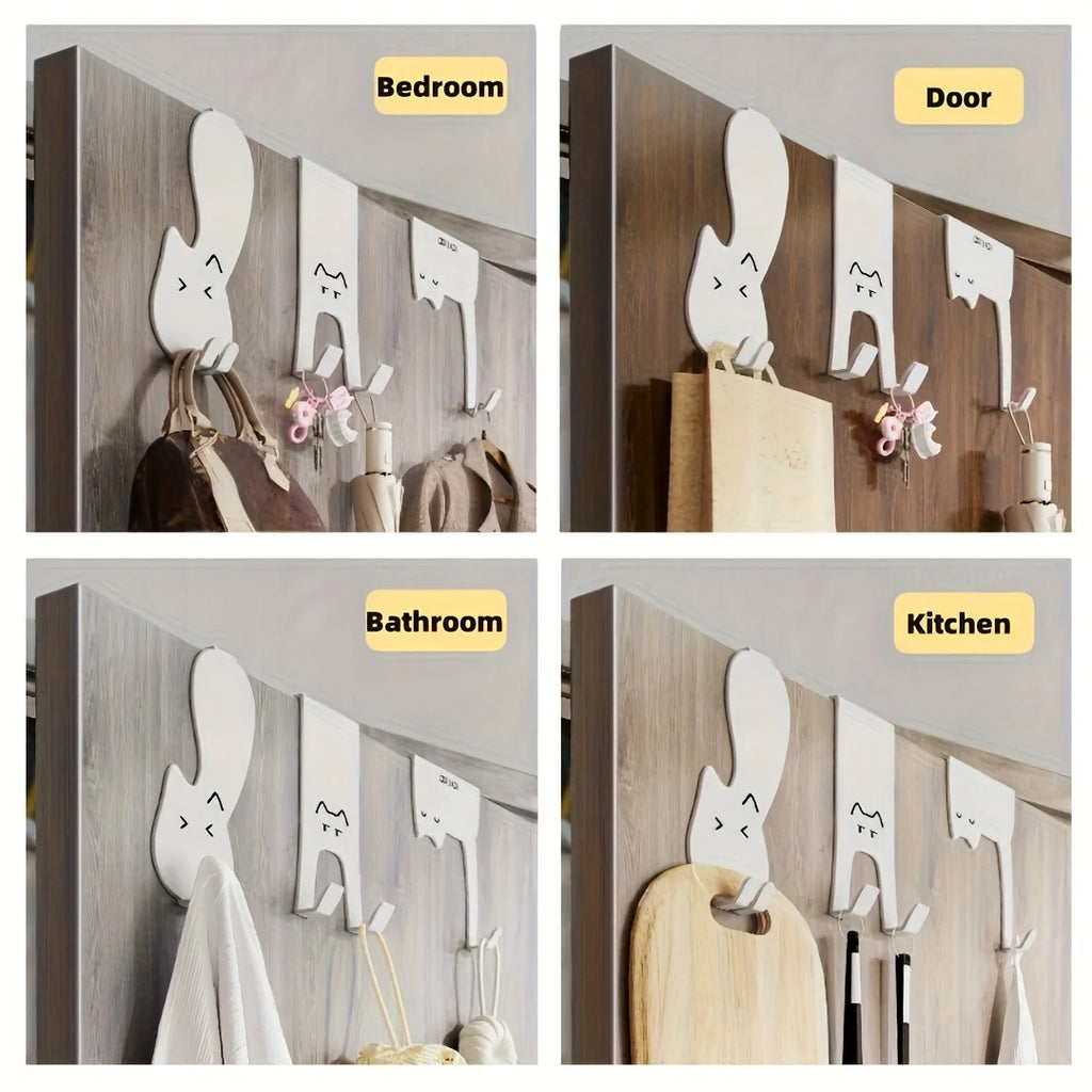 1/6 piece door hook, door hook storage rack without drilling, kitchen cabinet, door hanging clothes rack, storage clothes cap, k