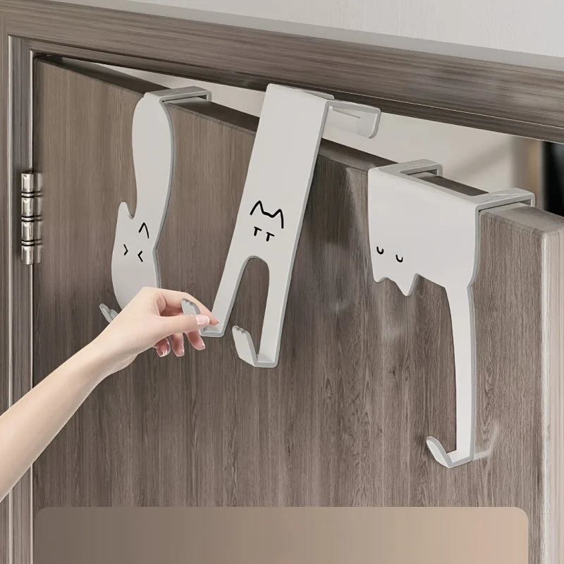 1/6 piece door hook, door hook storage rack without drilling, kitchen cabinet, door hanging clothes rack, storage clothes cap, k