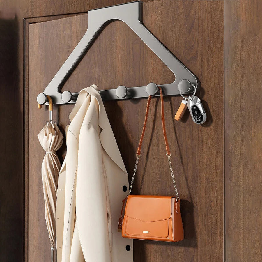 2/4pcs Over The Door Hooks, Door Hanger Hooks for Hanging, Over The Doors Towel Racks for Bathroom with 6 Coat Hook, Coat Rack