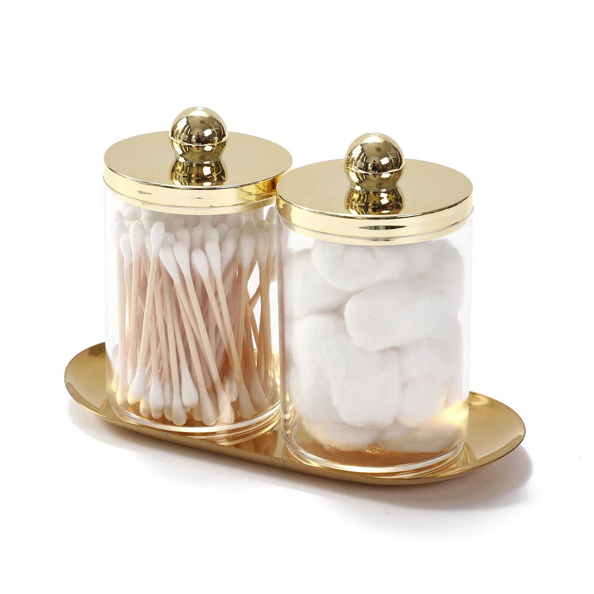 Set de Rangement Coton-Tiges Doré