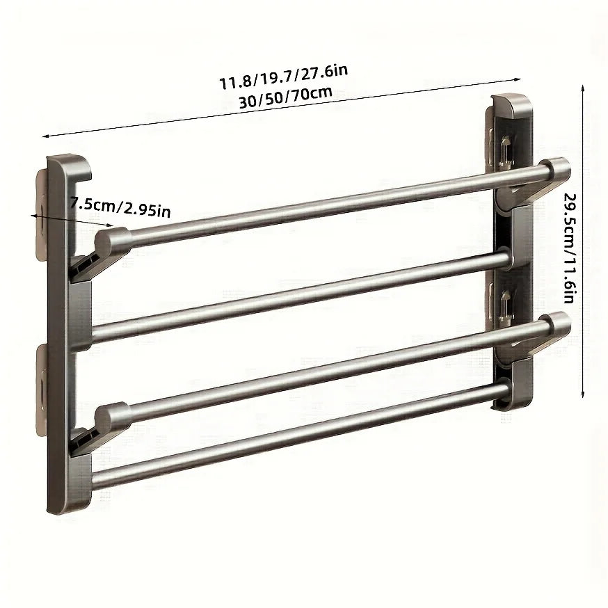 Punch Free Foldable Bathroom Slipper Rack Wall Mount Door Back Drying Shoe Storage Organizer