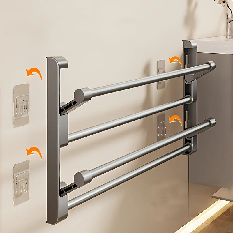 Punch Free Foldable Bathroom Slipper Rack Wall Mount Door Back Drying Shoe Storage Organizer