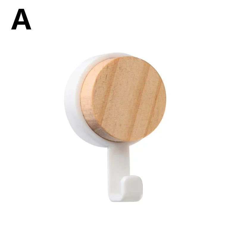 Wood Key Holder Hat Scarf Storage Organizer Strong Magnetic Key Ring Storage Rack Phone Hooks Self Adhesive Wall Mounted Hangers