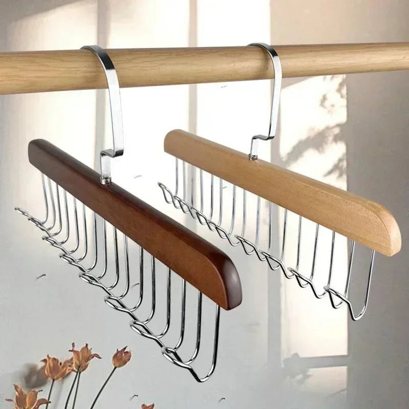 Cintre en Bois avec 8 Crochets pour Accessoires