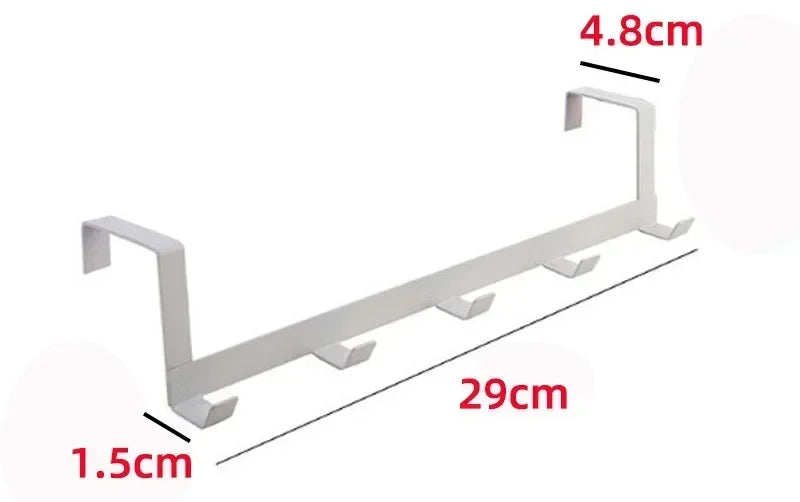 Over The Door 5 Hook Rack Bedroom Bathroom Household Organizer Clothe Coat Hat Towel Hanger Storage Accessory Supplies