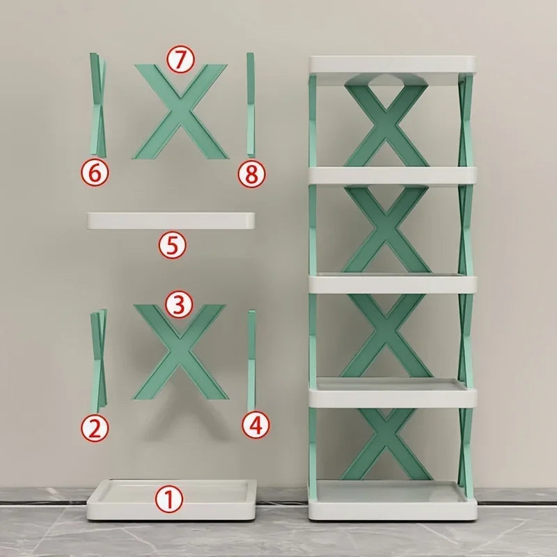 Plastic Foldable Shoe Rack, Multi-Tier Space Saving Storage Organizer, Simple Indoor Home Storage Rack, Easy Assembly, shoe rack