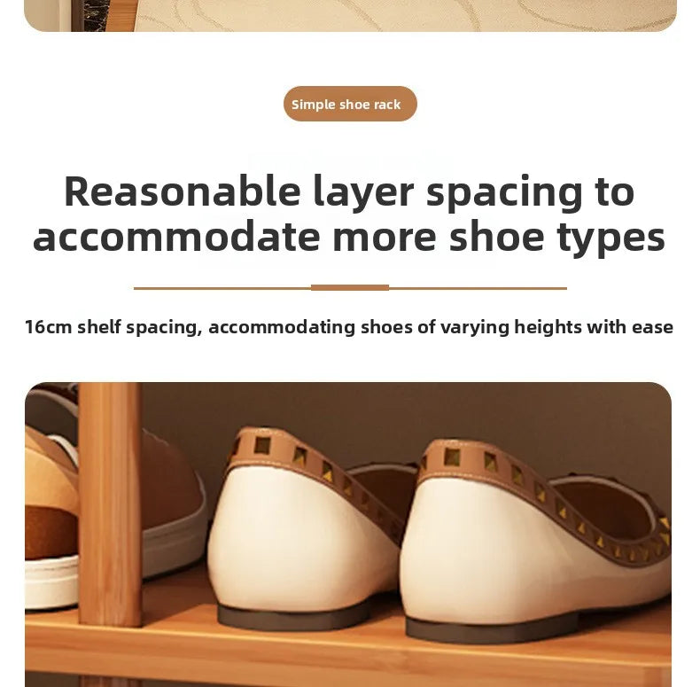 Multi layer minimalist narrow shoe rack, household wooden shoe cabinet, shoe storage rack, balcony storage rack, storage cabinet