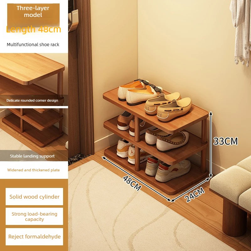 Multi layer minimalist narrow shoe rack, household wooden shoe cabinet, shoe storage rack, balcony storage rack, storage cabinet