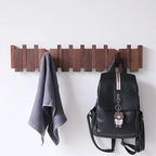 Porte-manteau mural en bois de noyer avec crochets