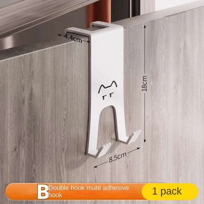 1/6 piece door hook, door hook storage rack without drilling, kitchen cabinet, door hanging clothes rack, storage clothes cap, k
