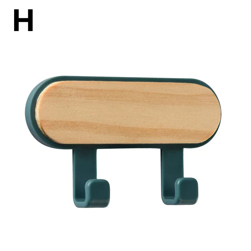 Wood Key Holder Hat Scarf Storage Organizer Strong Magnetic Key Ring Storage Rack Phone Hooks Self Adhesive Wall Mounted Hangers