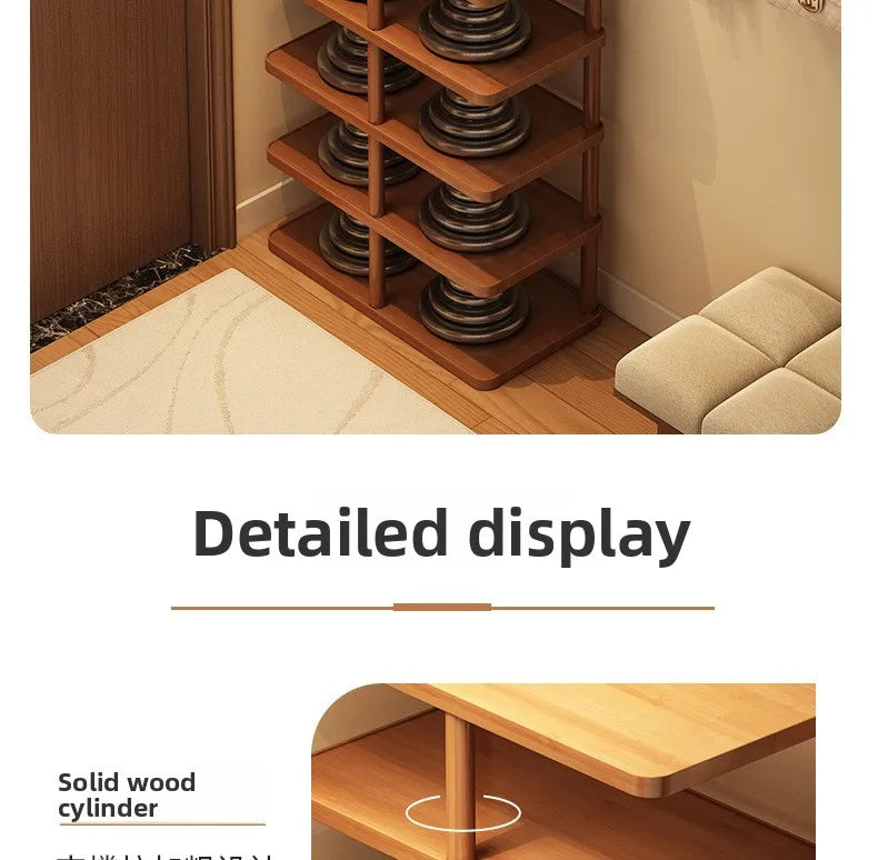 Multi layer minimalist narrow shoe rack, household wooden shoe cabinet, shoe storage rack, balcony storage rack, storage cabinet