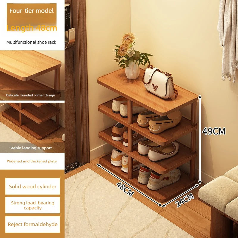 Multi layer minimalist narrow shoe rack, household wooden shoe cabinet, shoe storage rack, balcony storage rack, storage cabinet