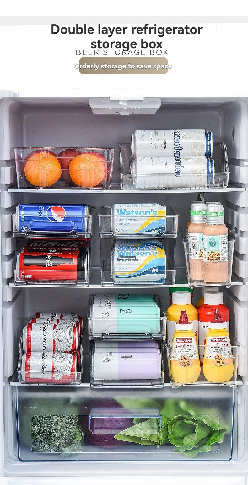 Boîte de Rangement Double Niveau pour Frigo