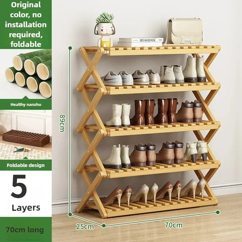 Casier à Chaussures Pliable Multi-Niveaux