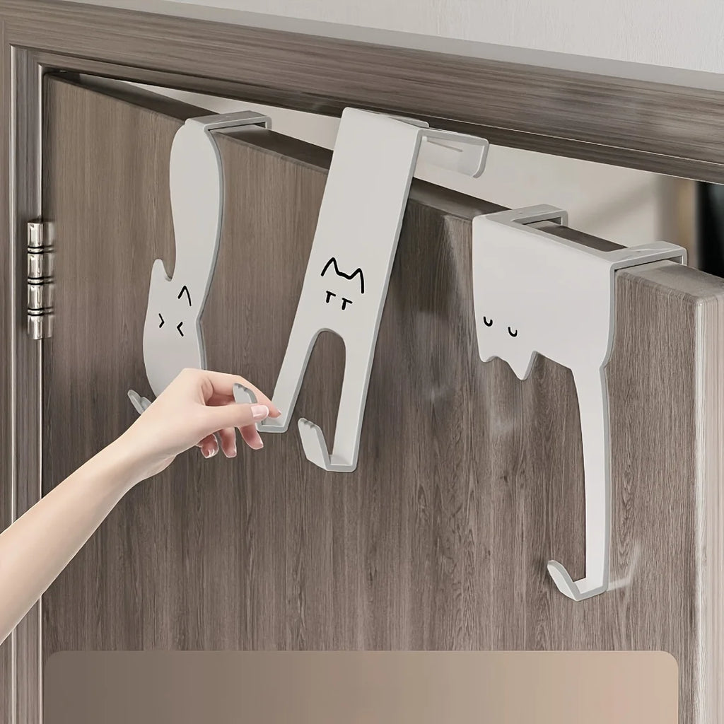 1/6 piece door hook, door hook storage rack without drilling, kitchen cabinet, door hanging clothes rack, storage clothes cap, k