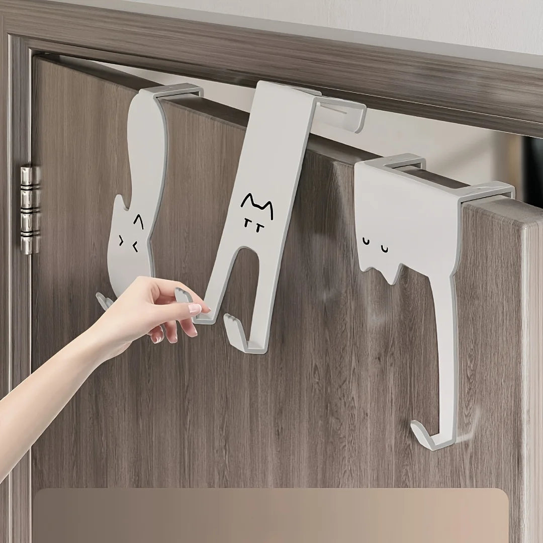1/6 piece door hook, door hook storage rack without drilling, kitchen cabinet, door hanging clothes rack, storage clothes cap, k