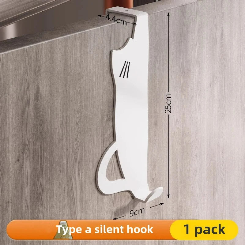 1/6 piece door hook, door hook storage rack without drilling, kitchen cabinet, door hanging clothes rack, storage clothes cap, k