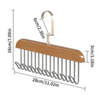 Cintre en bois avec 8 crochets pour accessoires