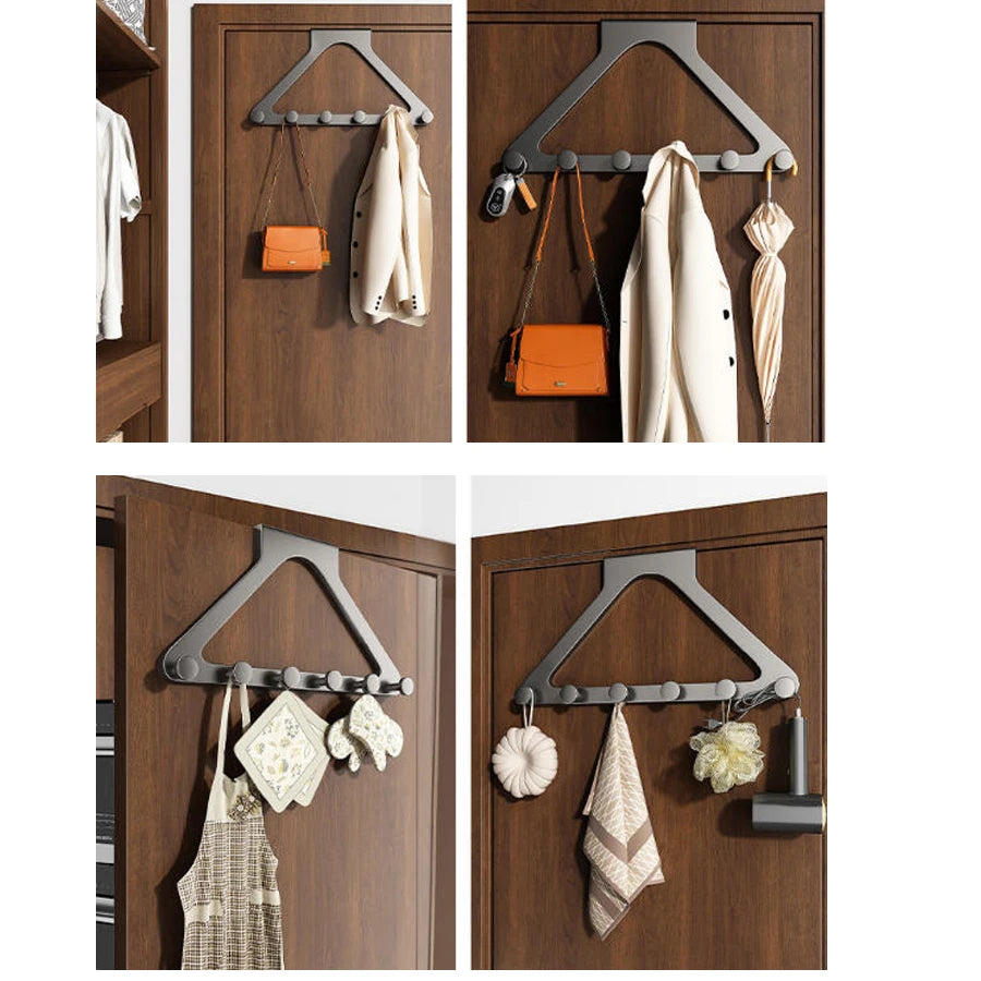 2/4pcs Over The Door Hooks, Door Hanger Hooks for Hanging, Over The Doors Towel Racks for Bathroom with 6 Coat Hook, Coat Rack