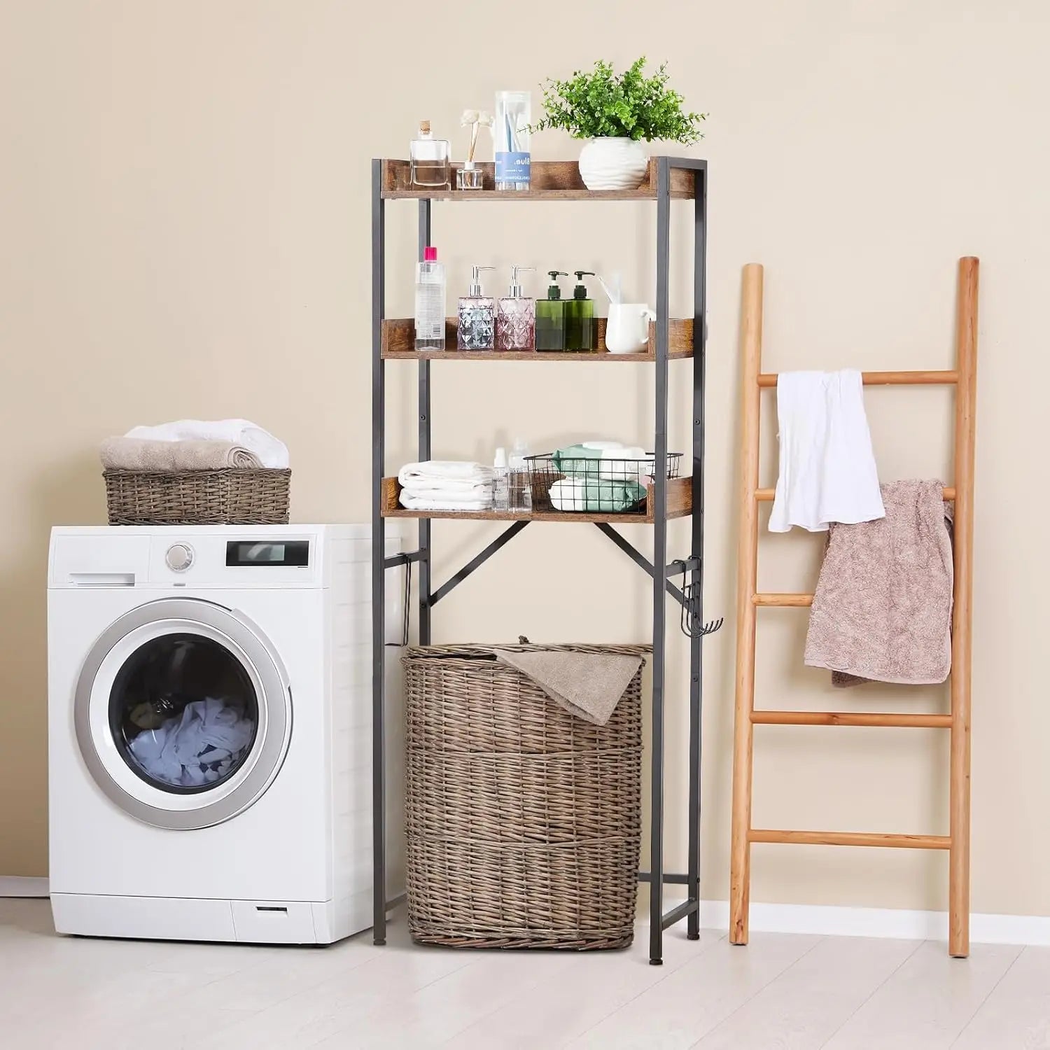 Étagère WC sur Pied Bois et Métal