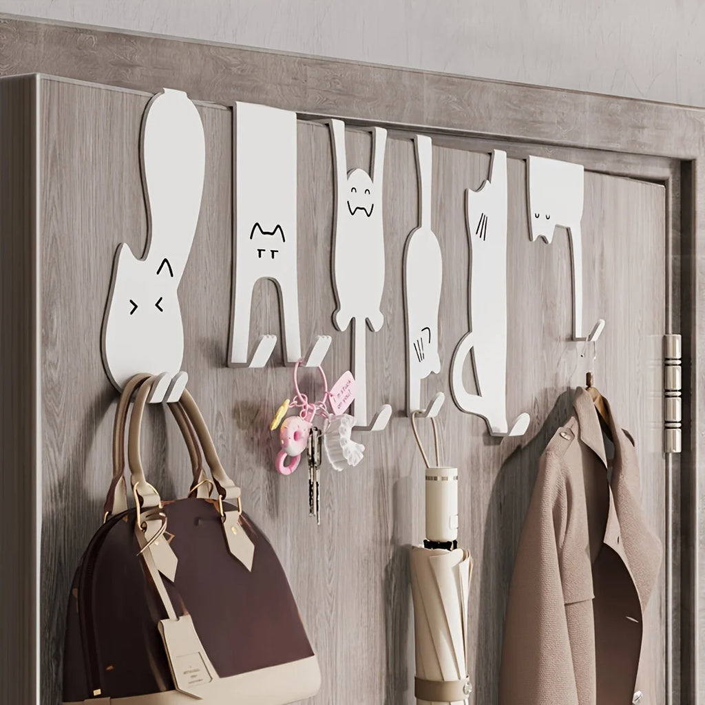 1/6 piece door hook, door hook storage rack without drilling, kitchen cabinet, door hanging clothes rack, storage clothes cap, k