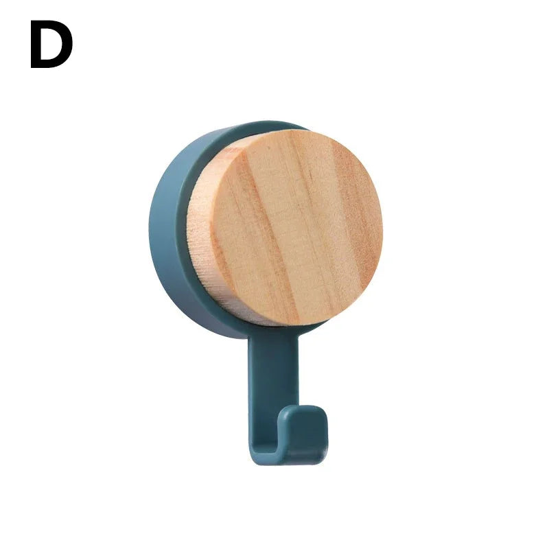 Wood Key Holder Hat Scarf Storage Organizer Strong Magnetic Key Ring Storage Rack Phone Hooks Self Adhesive Wall Mounted Hangers