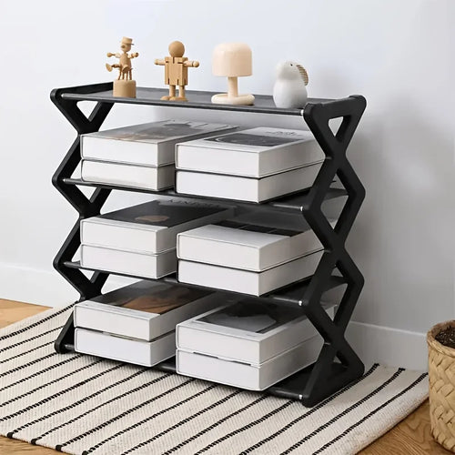 4Layer X-Type Multi Layered and Space Saving Shoe Rack,Solid Color Simple Home Assembly Shoe Rack,Suitable for Porch,Living Room