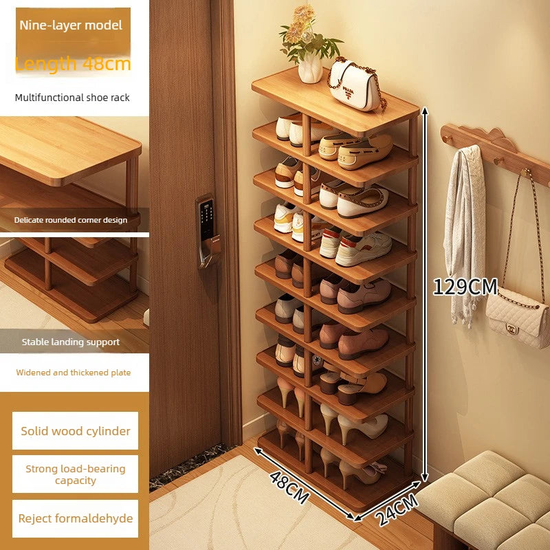 Multi layer minimalist narrow shoe rack, household wooden shoe cabinet, shoe storage rack, balcony storage rack, storage cabinet
