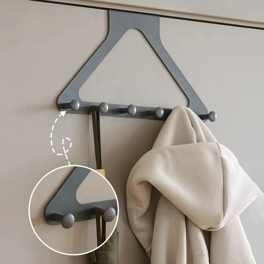 2/4pcs Over The Door Hooks, Door Hanger Hooks for Hanging, Over The Doors Towel Racks for Bathroom with 6 Coat Hook, Coat Rack