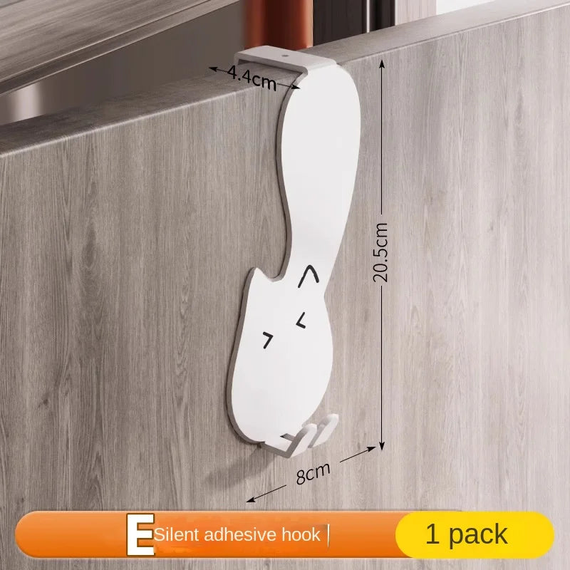 1/6 piece door hook, door hook storage rack without drilling, kitchen cabinet, door hanging clothes rack, storage clothes cap, k