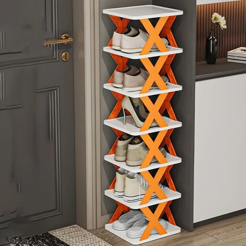 Plastic Foldable Shoe Rack, Multi-Tier Space Saving Storage Organizer, Simple Indoor Home Storage Rack, Easy Assembly, shoe rack
